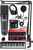 Midex Midi Paket-6 Stüdyo Ekipmanları Seti Ses Kartı Midi Klavye Mikrofon Kulaklık