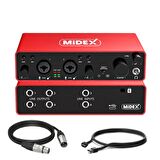 Midex Referans Paket-5 Maxword Monitör Ses Kartı CX1 Mikrofon Pad Controller