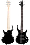 Midex MBG-410BK-25AMP 4 Telli Bas Gitar ve 25W Amfi Gigbag Kulaklık Set