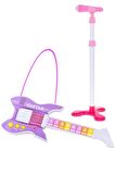Rennes RG-035PK Mikrofonlu Tuşlu Çocuk Elektro Oyuncak Gitar (Mikrofon Standı ve Askı Dahil)