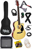 Midex RG-560NT-AMP Natural Amfili Elektro Akustik Gitar Full Set