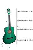 Midex CG-34GR Kaliteli 34 İnç 1/2 Junior Çocuk Gitarı 4-8 Yaş Arası (Çanta Capo Nota Sticker Askı Pena Metod)