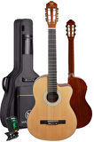 Maxword X47 Profesyonel Masif Ağaç Ekolayzerli Elektro Klasik Gitar Seti 4/4 Üst Segment