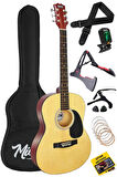 Midex RG-550NT Pack Kaliteli Natural 40 İnç Akustik Gitar Seti 4/4 Yetişkin