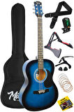 Midex RG-550BL Pack Kaliteli Mavi 40 İnç Akustik Gitar Seti 4/4 Yetişkin