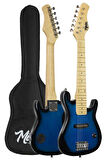 Midex CEG-30BL 4-6 Yaş Çocuklar İçin Amfili Full 1/4 30 İnç Elektro Gitar Seti Blue Black