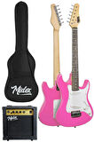 Midex CEG-36PK 8-12 Yaş Çocuklar İçin Amfili Full 3/4 36 İnç Elektro Gitar Seti Pembe