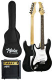 Midex AGE-45 SOLAK Elektro Gitar Seti Amfili ve Full Aksesuar White Black