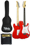 Midex AGE-80RD Amfili Full Elektro Gitar Seti 4/4 Yetişkin 39 İnç RED