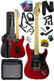 Midex RPH-40RD-35AMP 35W BT Amfili Elektro Gitar Seti HSH Manyetik Maple Klavye