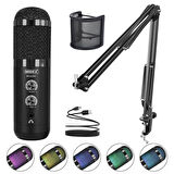 Midex REGARD RGB Set USB Ekholu Oyuncu ve Yayıncı Mikrofonu (Kayıt Gaming Tiktok Twitch Canlı yayın Discord Youtube)