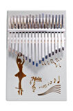Midex KLX-540-PAK Beyaz Renk Gerçek Ağaç Kalimba 17 Tuşlu Full Set
