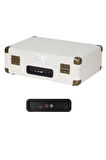 Midex Mtx-101WH Nostaljik Retro Pikap Plak Çalar (Şarjlı Bluetooth Aux Hoparlörlü 3 Devir) İğne Dahil