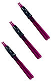 Midex GFK-801PU-3X 5A Bateri Baget Kırılmaz Polyemid Mor Renk Davul Bageti 5A Drumsticks 6 Adet (3 Çift)