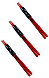 Midex GFK-801RD-3X 5A Bateri Baget Kırılmaz Polyemid Kırmızı Renk Davul Bageti 5A Drumsticks 6 Adet (3 Çift)
