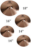 Maxword MY-40 PRO B8 Cymbal Bateri Zil Seti ( 2x14'' Hi Hat 16'' ve 18'' Crash/Ride)