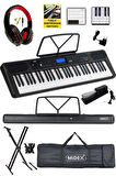 Midex PS-5200BK-HSS Pro Org 61 LED Işıklı Tuş Hassasiyetli Bluetooth Midi Kulaklık Stand Sustain