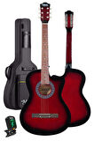 Midex XC-120RD Kaliteli Akustik Gitar Gül Klavye Sap Ayarlı 4/4 Full Set