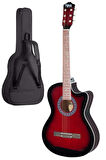 Midex XC-120RD Kaliteli Akustik Gitar Gül Klavye Sap Ayarlı 4/4 Full Set