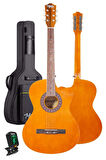 Midex XC-120BRW Kaliteli Akustik Gitar Gül Klavye Sap Ayarlı 4/4 Full Set