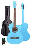 Midex XC-120LTB Kaliteli Akustik Gitar Gül Klavye Sap Ayarlı 4/4 Full Set