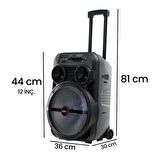 Midex MXR-280SXC Taşınabilir Seyyar Portatif 3 Mikrofonlu Şarjlı Ses Sistemi Hoparlör (280 Watt)