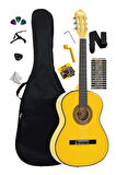 Midex CG-270YLW Sarı Renk Klasik Gitar 4/4 Yetişkin Boy Sap Ayarlı Full Set