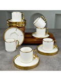 Mien MEN POR2326 Gold Detaylı Beyaz Porselen Fincan Takımı 6'lı