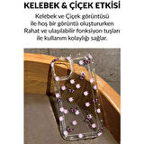 iPhone 15 Pro Max Çiçekli Butterfly Seri Silikon Kapak