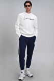 Lufian Erkek Lowe Sweatshirt 112030125 Kırık Beyaz