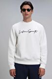 Lufian Erkek Lowe Sweatshirt 112030125 Kırık Beyaz