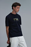 Bıanca Modern Grafik T- Shirt Lacivert
