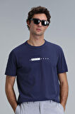 Kane Modern Grafik T- Shirt Açık Lacivert