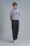 Adrıan Modern Grafik T- Shirt Koyu Lila