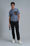 Lufian Erkek Exotıc Modern Grafik T-Shirt 111020202 Koyu Gri