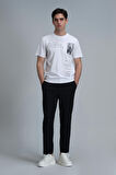 Fred Modern Grafik T- Shirt Beyaz