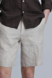 Peler Spor Erkek Chino Şort Slim Fit Bej