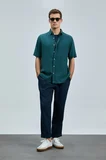 Bert Erkek Basic Gömlek Comfort Fit Yeşil