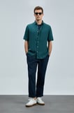 Bert Erkek Basic Gömlek Comfort Fit Yeşil