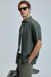 Bert Erkek Basic Gömlek Comfort Fit Haki