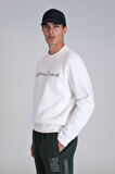 Lufian Erkek Loved Sweatshirt 112030137 Kırık Beyaz