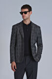 Mani Spor Erkek Blazer Ceket Slim Fit Koyu Gri