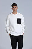 Lufian Techno Erkek Sweatshirt Kırık Beyaz