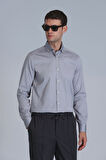 Danıel Erkek Basic Gömlek Slim Fit Gri