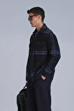 Lufian Barder Erkek Basic Gömlek Slim Fit Lacivert
