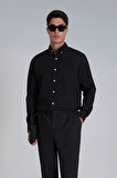 Jakob Erkek Basic Gömlek Slim Fit Siyah