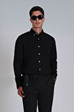 Jakob Erkek Basic Gömlek Slim Fit Siyah