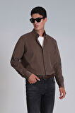 Water Erkek Basic Gömlek Slim Fit Kum