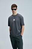 Lufian Erkek Helıx Modern Grafik T-Shirt 111020245 Koyu Gri