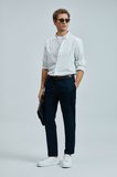 Plus Smart Erkek Chino Pantolon Slim Fit Lacivert